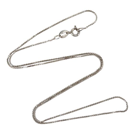 Vintage Italy Sterling Silver 925 Serpentine Link Chain Necklace 16" - Picture 1 of 3
